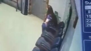 Desperate Fat Woman Shits In Office Garbage Can