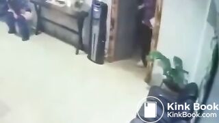 Desperate Fat Woman Shits In Office Garbage Can