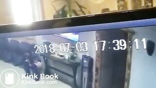 Desperate Fat Woman Shits In Office Garbage Can