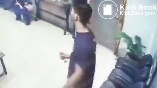 Desperate Fat Woman Shits In Office Garbage Can