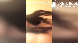 Girl Selfie Pooping on toilet