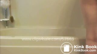 Redhead Shit on Bathtub