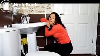 Shitting on top of the toilet seat