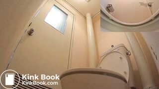 Toilet pooping voyeur from feet