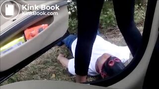 Man used as a toilet in the middle of the road by a hot