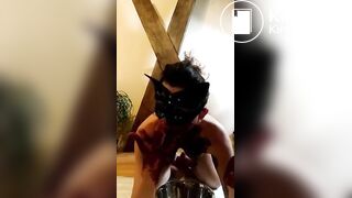 Sexy woman Smearing and eat