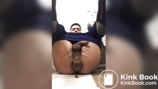 Thick Constipated Turds Gape His Hairy Hole