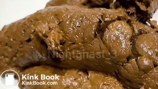 Thick creamy shit in a bowl