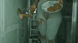 Blue hairs and dirty dildo