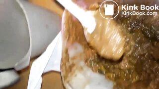 Real scat feeding amateur beauty slave girl