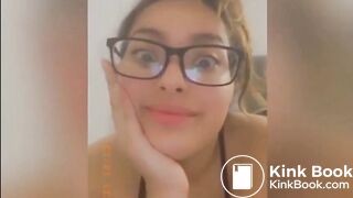 Pretty latina on toilet