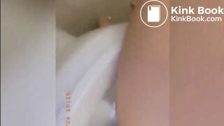 Pretty latina on toilet