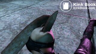 Harley farting on catwoman