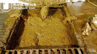 Betty submerges in cowshit during her workout