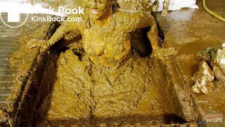 Betty submerges in cowshit during her workout