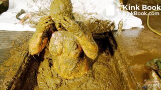 Betty submerges in cowshit during her workout