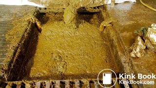 Betty submerges in cowshit during her workout