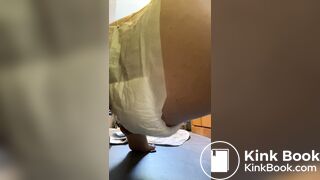 Bbw pig ties doggy diaper around her and shits