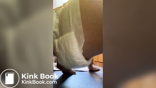 Bbw pig ties doggy diaper around her and shits