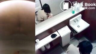 Japanese girl shitting on toilet