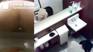 Japanese girl shitting on toilet