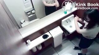 Japanese girl shitting on toilet