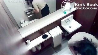 Japanese girl shitting on toilet