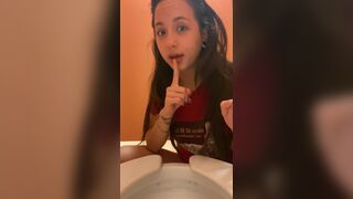 Cute girl public poop