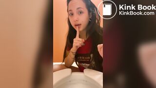 Cute girl public poop