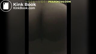 Japanese girl takes a shit on public toilet