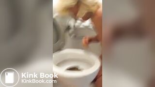 She eats shit from the toilets