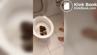 She eats shit from the toilets