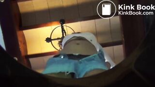 In the giantess toilet