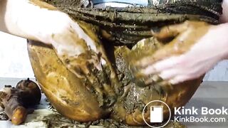 brunette girl shitting camos