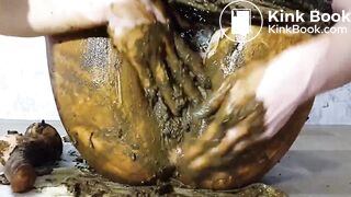 brunette girl shitting camos