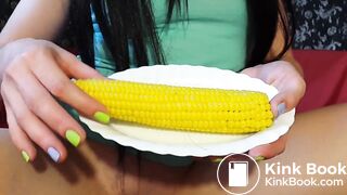 brunette girl pooping