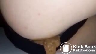 Shit oozes out of her panties