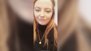 Redhead girl selfie pooping