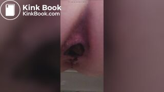 Redhead girl selfie pooping