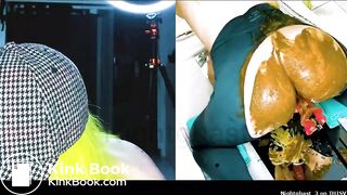 Shitting on fuck machine