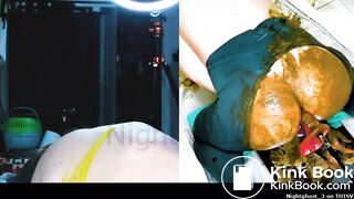 Shitting on fuck machine