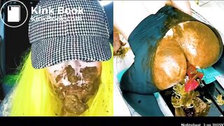 Shitting on fuck machine