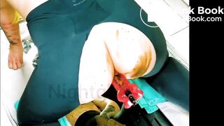 Shitting on fuck machine