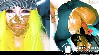 Shitting on fuck machine