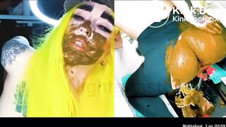 Shitting on fuck machine