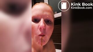 Slut has mouth full of shit