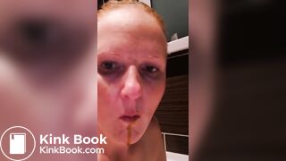 Slut has mouth full of shit