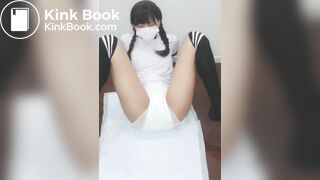 Asian suppository open diaper poop and pee