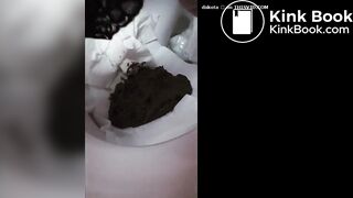 Black shit on toilet @@