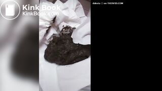 Black shit on toilet @@
